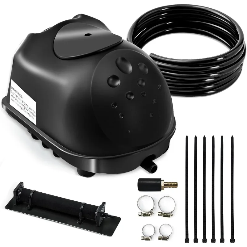 Pond Aerator 800 Pond Aerators for Outdoor Ponds  Air Pump Weighted Air Line and 1 Submersible Diffuser Stick,Black