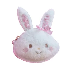 Wish Me Mell Bunny Plush Coin Purse Cute Kawaii Bag Keychain Wallet Women Cartoon Anime Coin Pouch Organizer Money Bag