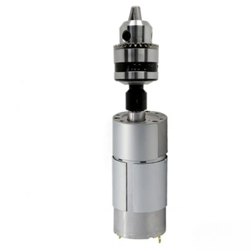 37GB555 geared motor with chuck 12V24V high torque micro motor low speed forward and reverse speed regulation