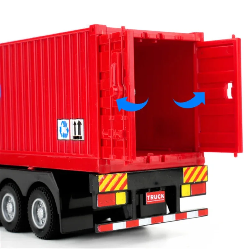 Diecast Metalen Container Vrachtwagen Transport Auto Model Legering Techniek Transportwagen Voertuig Oplegger Auto Model Kinderen Speelgoed