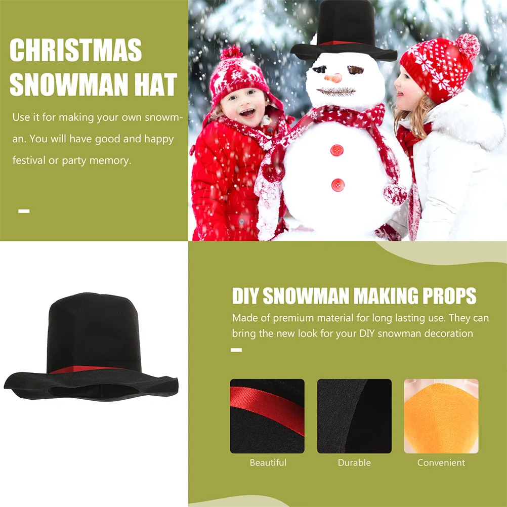 Christmas Costume Accessories Snowman Hat Caps for Men Black Supplies DIY Decoration Child