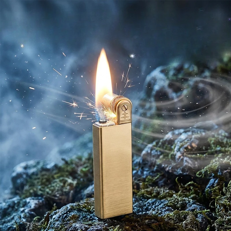 New Mini Compact Grinding Wheel Open Flame Metal Lighter Creative Personality Men's High Value Gift