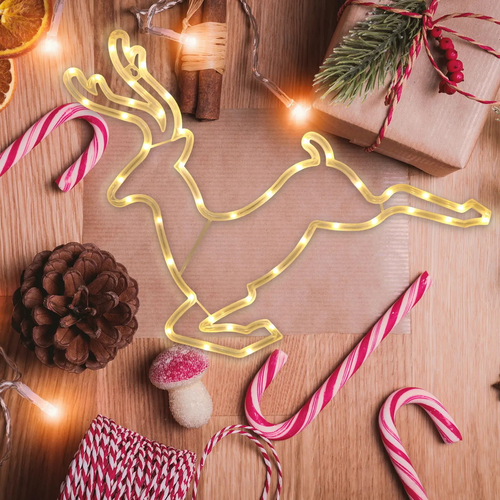 

Xmas Elk LED Night Light for Christmas Party Home Decor Indoor Creative Light Waterproof Romantic Lamp Decorative