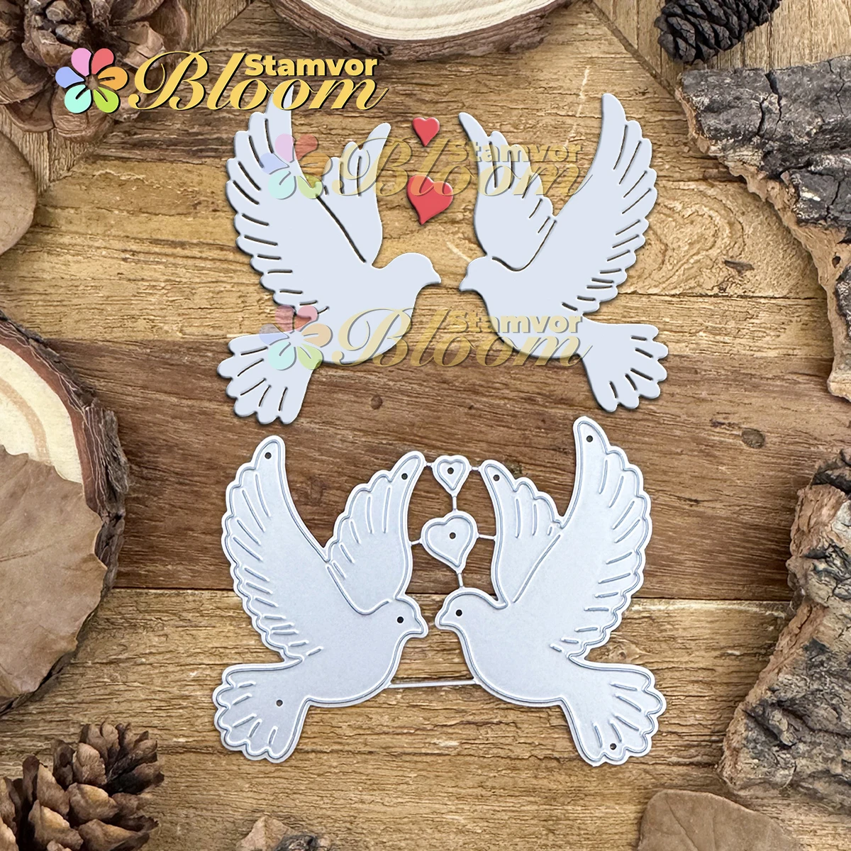 Original belle saint valentin Pigeons amour oiseaux matrices de découpe en métal Scrapbooking gaufrage décoratif