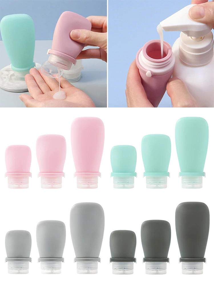 30/60/90ml Portable Silicone Travel Bottle Cosmetic Storage Refillable Bottle Leakproof Container Squeeze Tube Empty Bottle