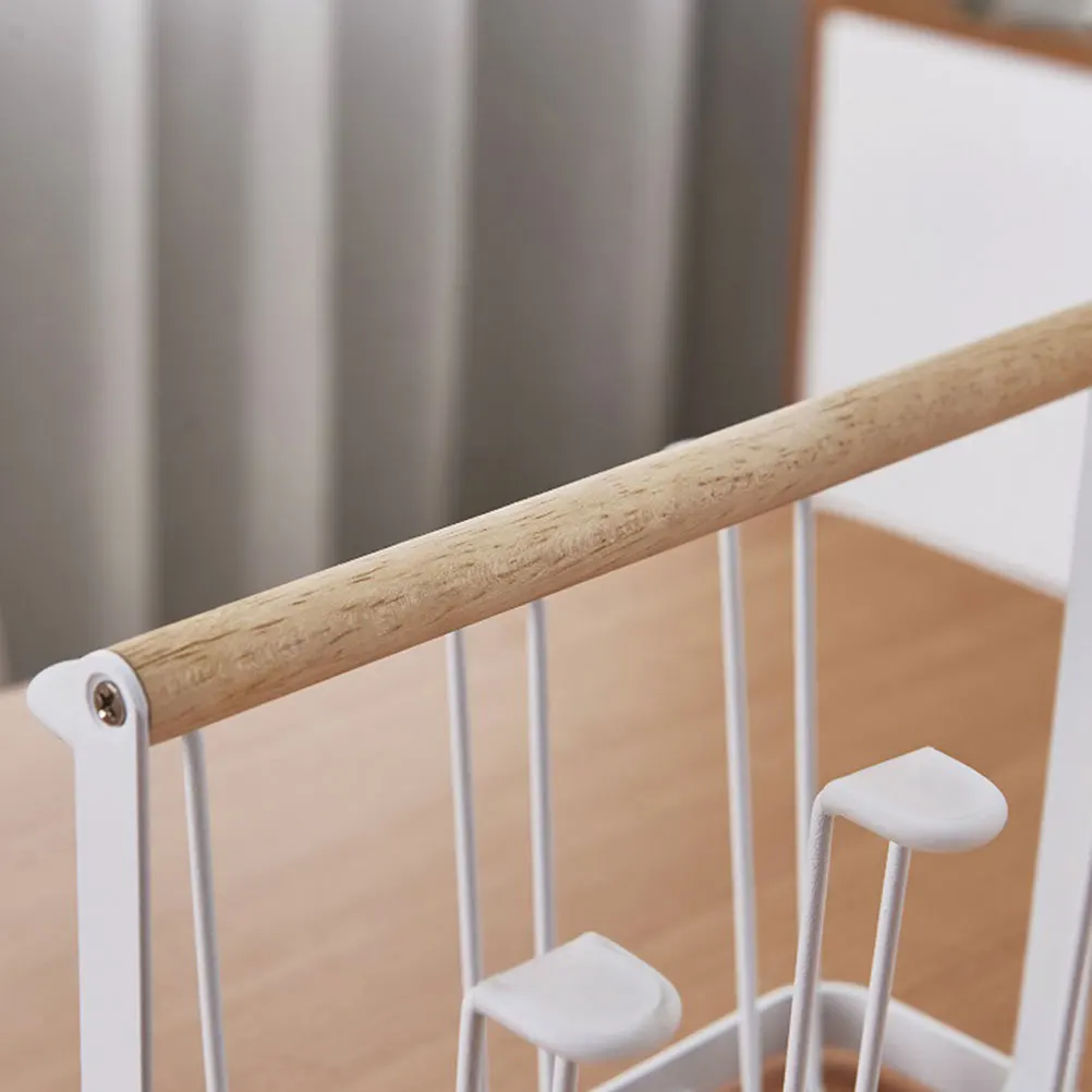 

Iron Wood Wine Glasses Rack Modern Simple Design Kitchen Storage Organizer Glasses Drying Rack Bowl Holder