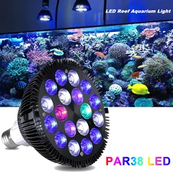 54W LED Aquarium Light Clip Lamp Fish Grow White Blue UV Color Lighting EU Plug for Marine Coral Reef Saltwater Turtle Habitat