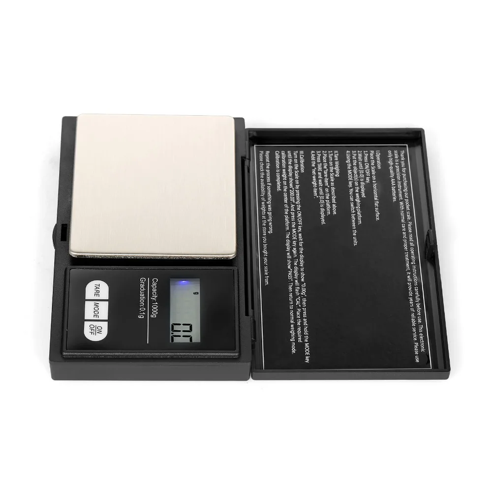 ABS Digital Pocket Scale 7 Units Convertible Backlight Display Electronic Gram Scale High Precision Portable Jewelry Gold Scale