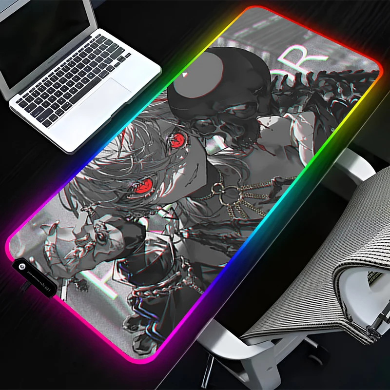 

RGB светодиодный коврик для мыши HD резиновый коврик для мыши удлиненный коврик аксессуары для ПК настольный коврик нескользящие игровые коврики офисный коврик для клавиатуры Devil Demon
