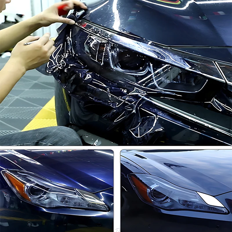 Car Headlight & Taillight & Fog Light Lamp wrap Film Smoke Black TPH PU PPF Protective Film For Car Styling Motorcycle Decorate