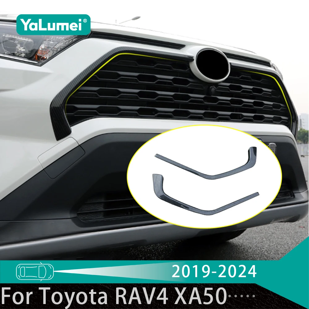 

Accessories For Toyota RAV4 XA50 2019-2023 2024 RAV 4 Hybrid Car Front Grille Cover Molding Bonnet Garnish Protector Sticker