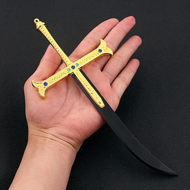 Juguete de Modelo de Espada Premium Dracule Mihawk, 24 cm/9.44 pulgadas, Metal de Aleación de Zinc, No Afilado, Perfecto para Coleccionistas