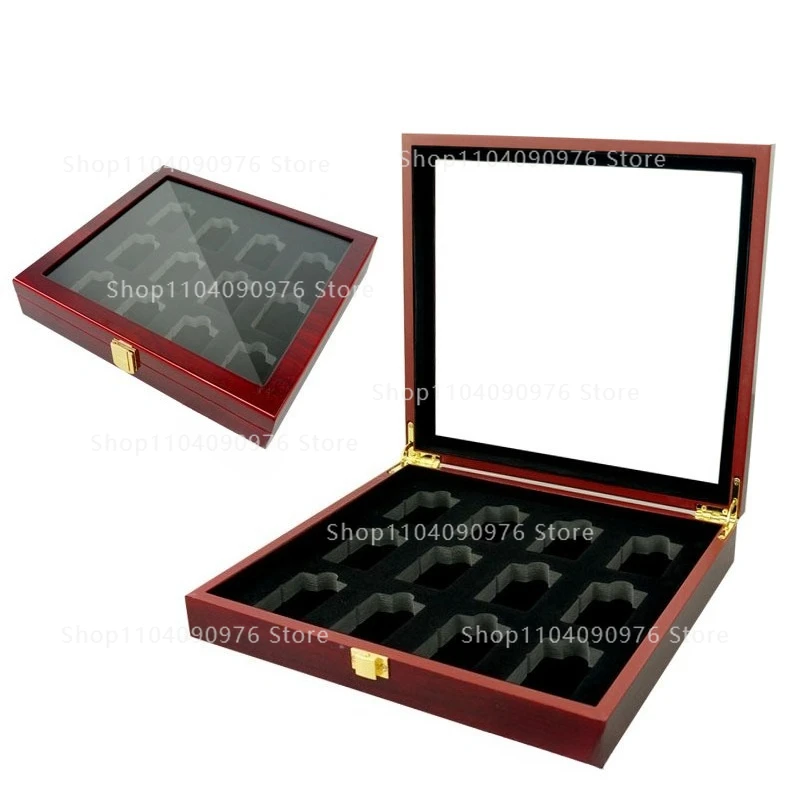 Rosewood Lacquer Finish Lighter Storage Display Box for Windproof Lighter Collectors