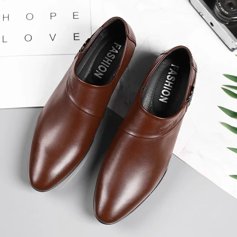 Luxury Men Leather Shoes Formal Dress Shoes for Male Plus Size Party Wedding Office Work Shoes Slip on Business Casual Oxfords