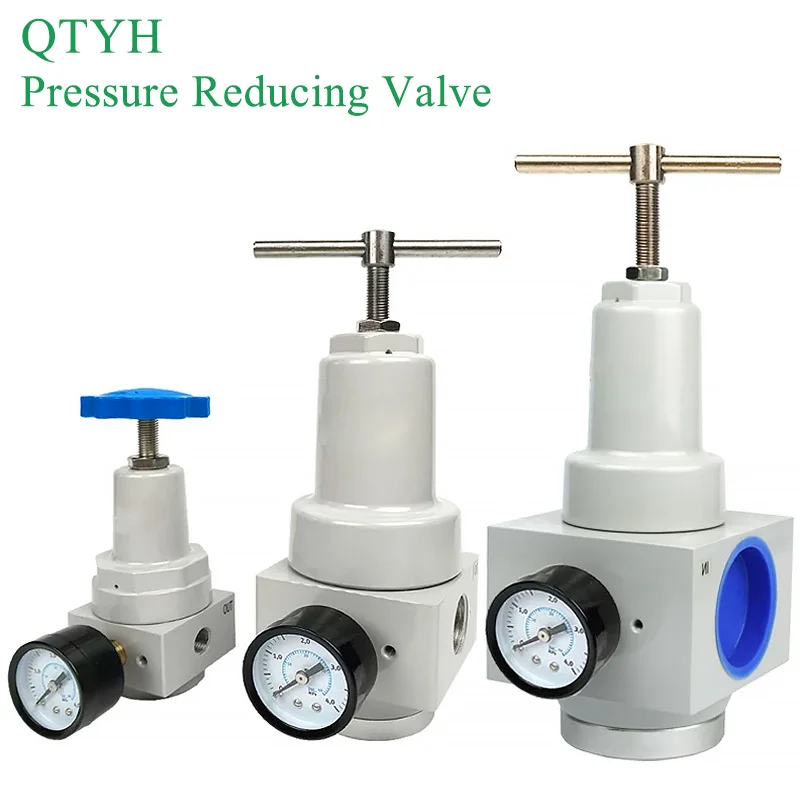 QTYH 08/10/15/20/25/40/50 Air Regulator With Gauge Peumatic High Pressure Reducing Valve Air Compressor Air Pump G1/4 G1/2 G3/4