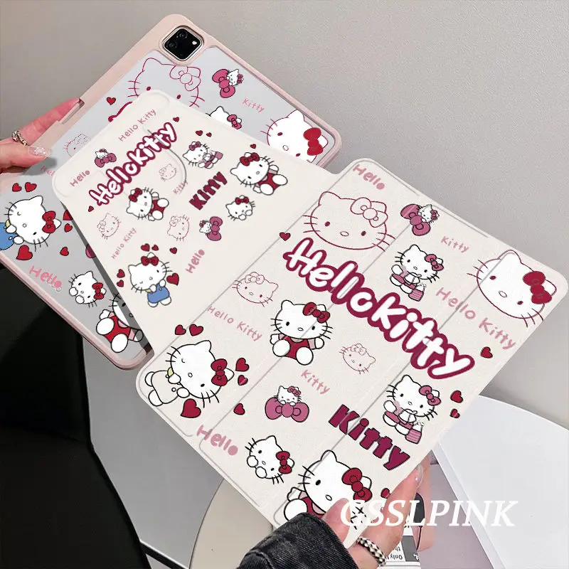 

Милый чехол для планшета Hello Kitty с рисунком для Xiaomi 5 Pro 5 6 7 11 дюймов, чехол MiPad 6SPro 12,4 дюйма, трехкратный акриловый защитный чехол