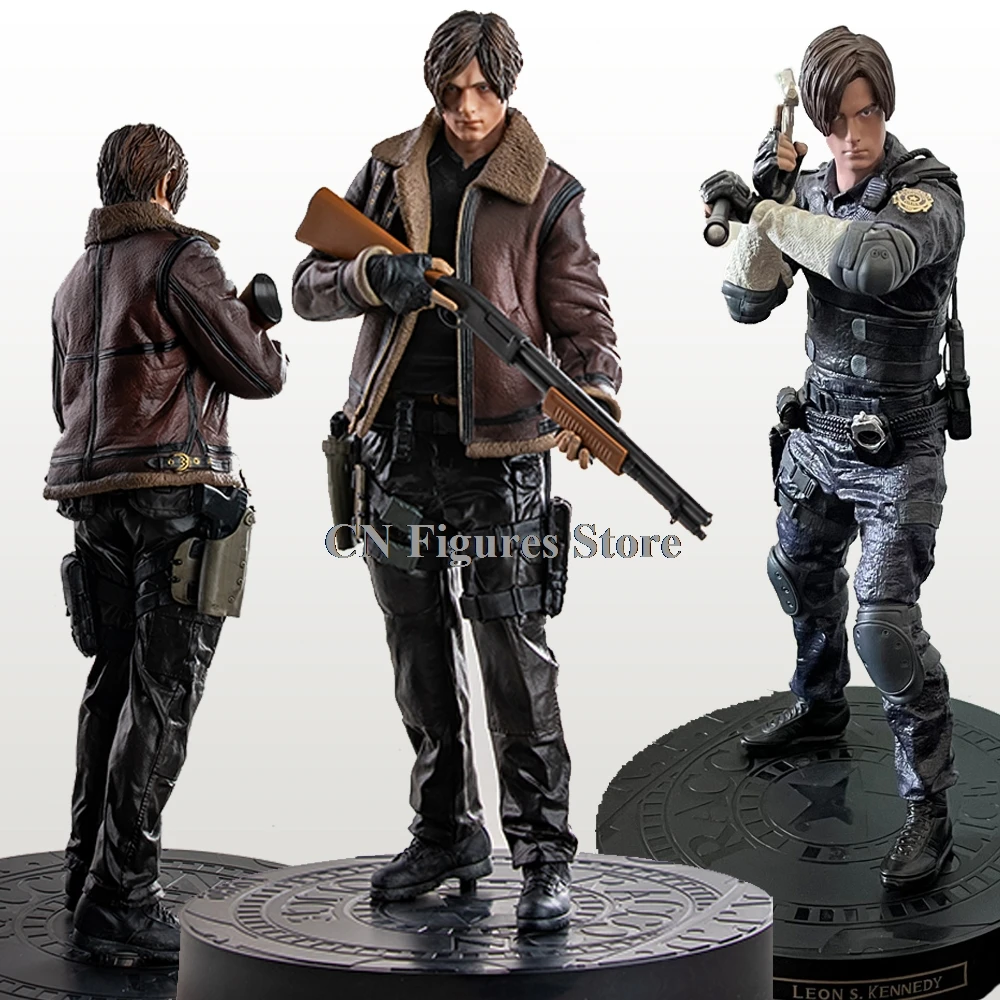 Biohazard Leon Scott Kennedy Raccoon Anime Figure Brown Jacket Police Game Model Toy Collection Birthday Gifts