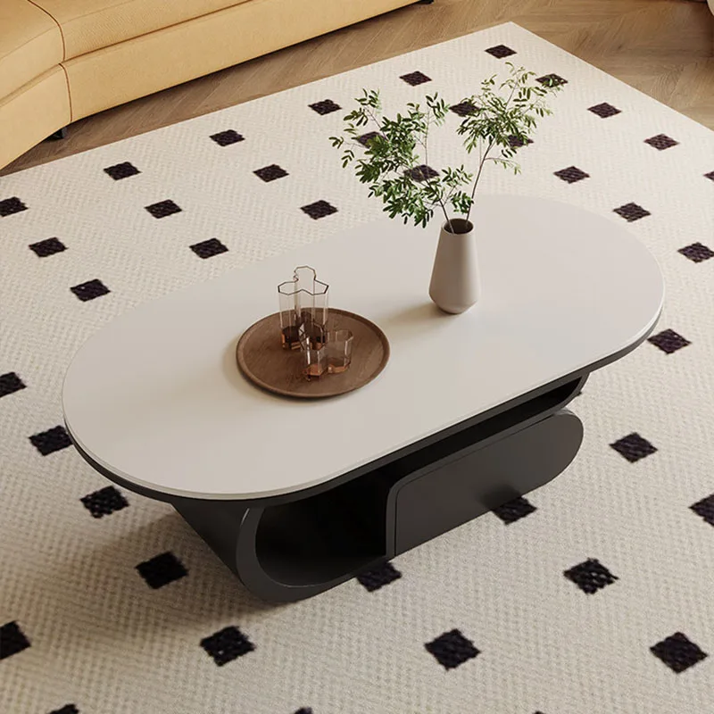 Unique Designer Coffee Table Decoration Wood Modern Luxury Storage Side Table Aesthetic Space Saving Meubles Salon Furniture