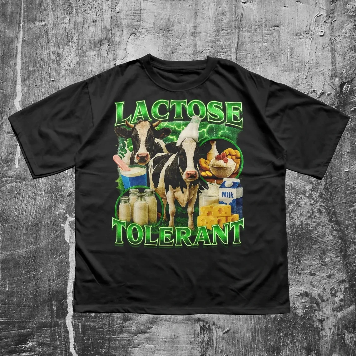 牛乳レディース半袖ストリートパンク半袖ハンサムニュートラル半袖快適ホームスーツレディースサイズTシャツ