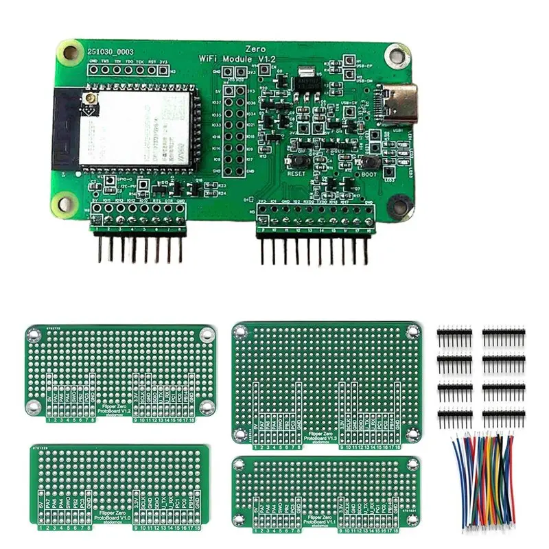【father’s-day】for-flipper-zero-wifi-devboard-kit-esp32-firmware-4-prototyping-board-8-header-pins-16-jumper-wires-diy-developmen
