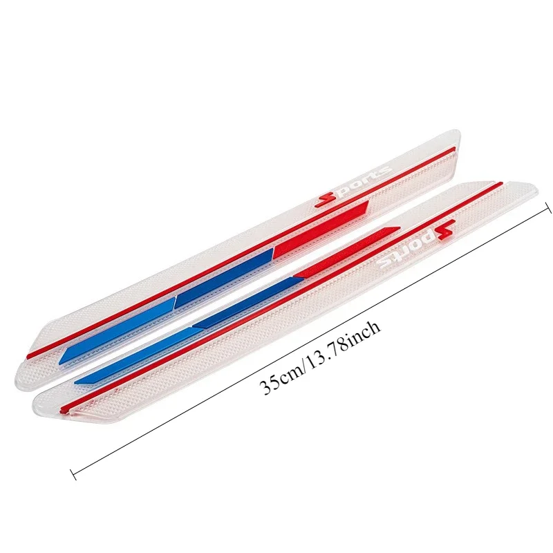 1pc 35cm Car's Front Rear Bumper Sports Anti Splash Collision Rubber Strip 3d Heat-Resistant Modification Vehicle Anti-Collision