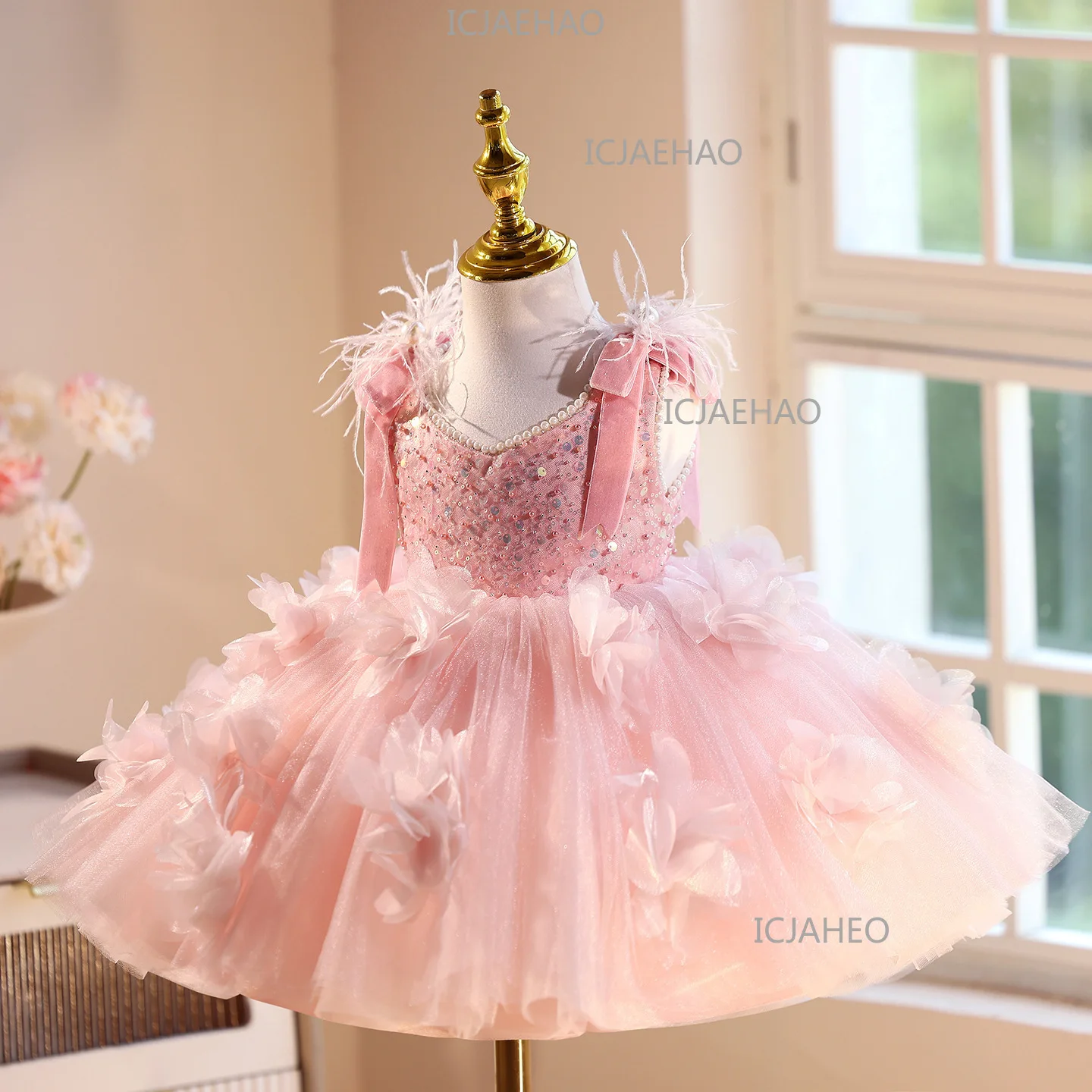 Children Dress Girls Luxury Princess Dress Children's Day Host Catwalk Piano Performance Puffy Skirt High-end New Style