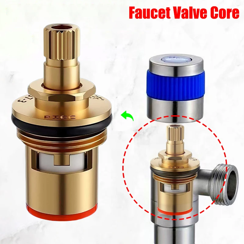 

Brass Ceramic Replacement Tap Valves Universal 1/2pc Cartridge with All-Copper Valve Core Leak-Proof for Bathroom Faucets
