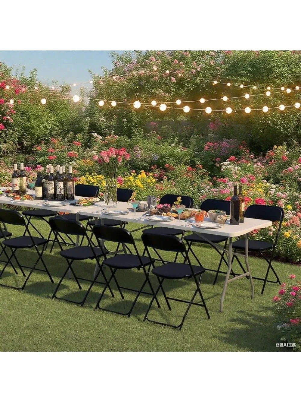 

50-Pack Plastic Folding Chairs with Steel Frame – 350lbs Capacity, Portable & Stackable for Home/Office Commercial Parties