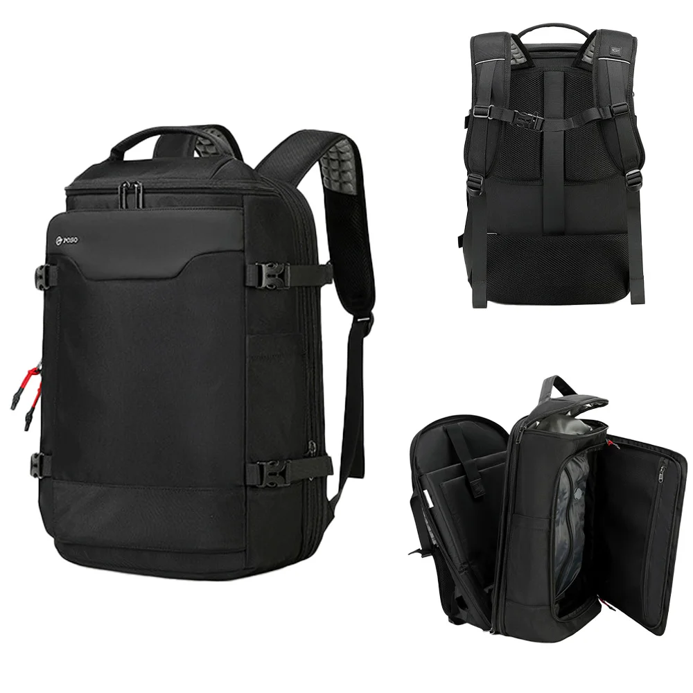 Large capacity, expandable capacity, vacuum backpack for airplane travel, college students' shoulders, 17-inch computer bag
