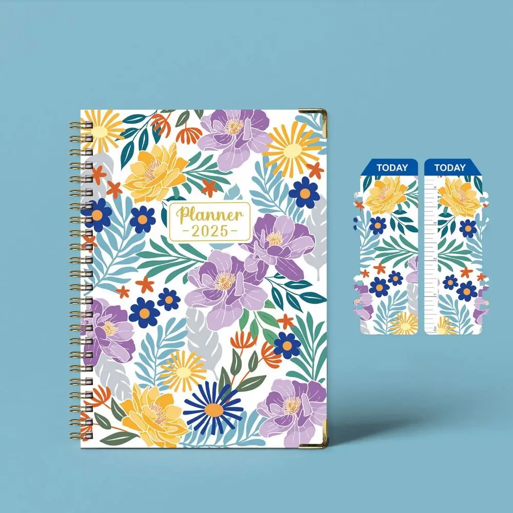 A5 2025 Agenda Planner Notebook Floral Design Paper 2025 Journal Notebook addensare semplice 12 mesi Planner Notebook Study
