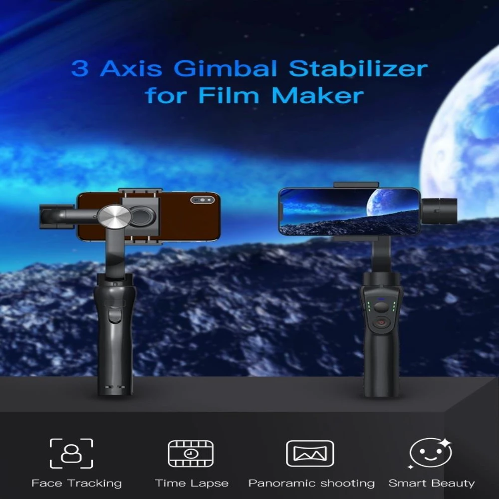 

3 Axis Professional Camera Selfie Stick Gimbal Face Tracking Tripod Rechargeable Gimbal Stabilizer With Fill Light For Mobile