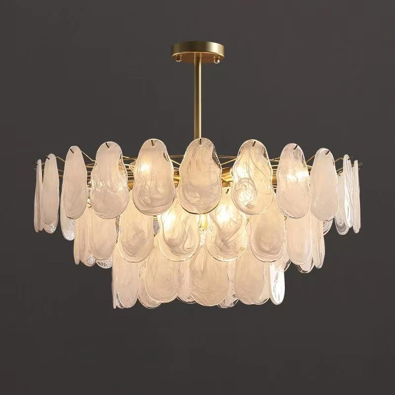 

Nordic-Style Luxurious LED Chandelier Glass Metal Crystal Pendant Ceiling Light for Restaurant Decoration