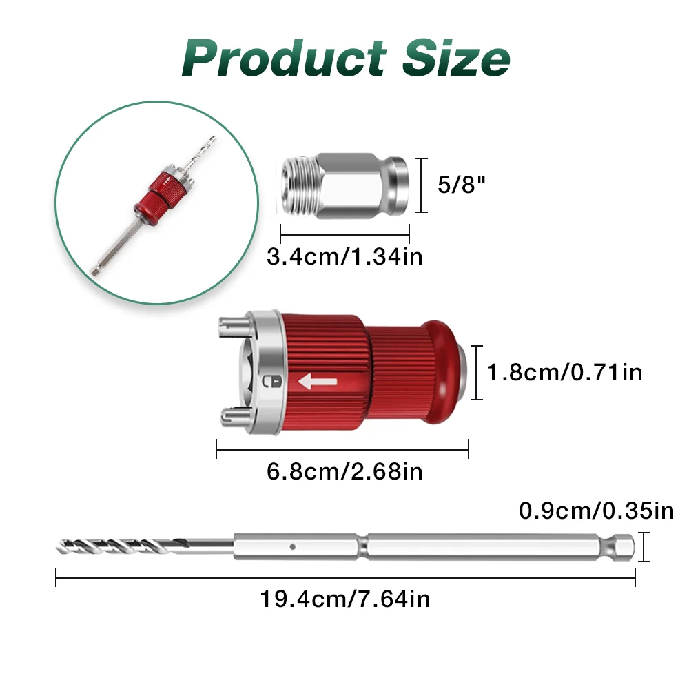 Hole Saw Quick-Release Lever, Hexagonal Shank Quick Core Drill Bit, 60mm Hole Saw, For Wood, Plasterboard, Plastic Board, Etc