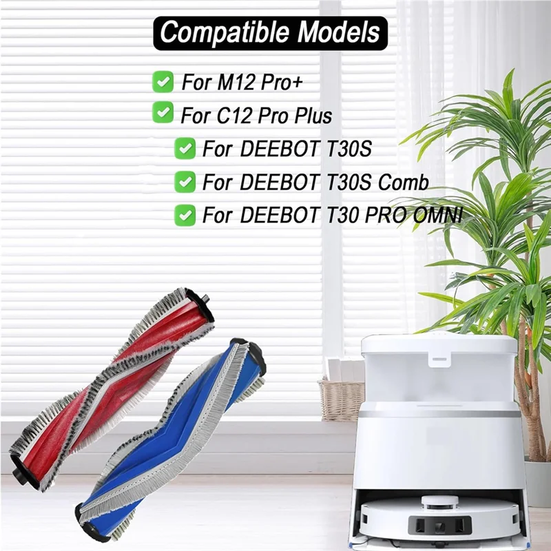 

ABGH-Main Brush For Ecovacs DEEBOT T30S, T30S Comb, T30 PRO OMNI, For Yeedi C12 Pro Plus, M12 Pro+ Robot Vacuum Cleaner Parts
