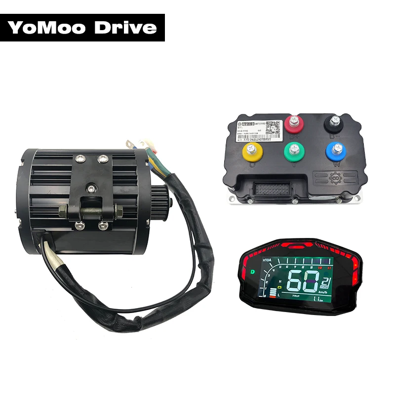 Powerful QS138 4KW Mid-Drive Motor With Sine Wave Fardriver ND72530 Controller and DKD Display For Electric Motorcycle