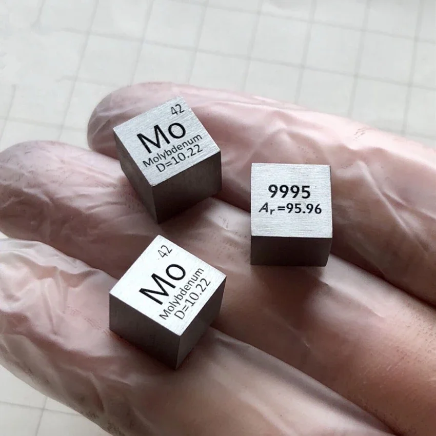 5 pcs Molybdenum Mo Carved Element Periodic Table Cube 10mm 99.95%