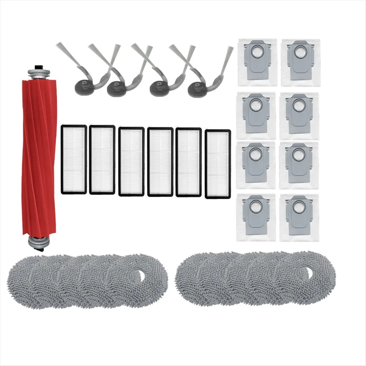 

29 шт. для 35A / QR 598 / QR 798: Запчасти для пылесоса — роликовая щетка, боковая щетка, HEPA-фильтр, насадка для влажной уборки, мешок для сбора пыли [mriae Parts]