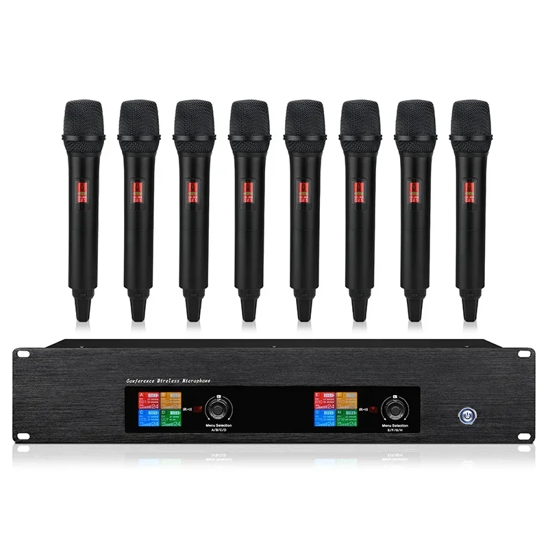 8 channel wireless table conference microphone system gooseneck table meeting microphone speaker wireless microphone system