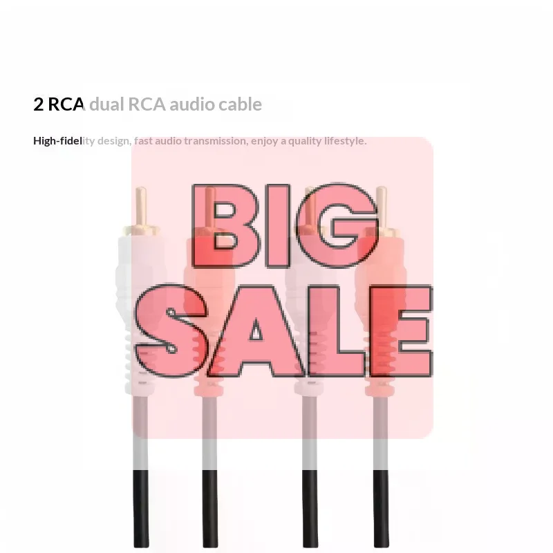 1Pcs  Audio Splitter Cable 2 Male To 2  Male Audio Video Cable For DVD Sound TV Box Louder 1.5 Meters