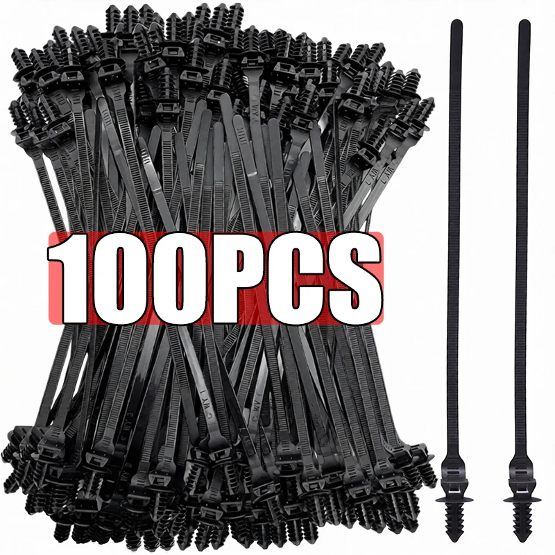 15cm 20cm Auto Cable Wire Management Straps Push Mount Zip Tie Fir Tree Clip Car Wiring Harness Fastener Nylon Fixer Tie Wrap