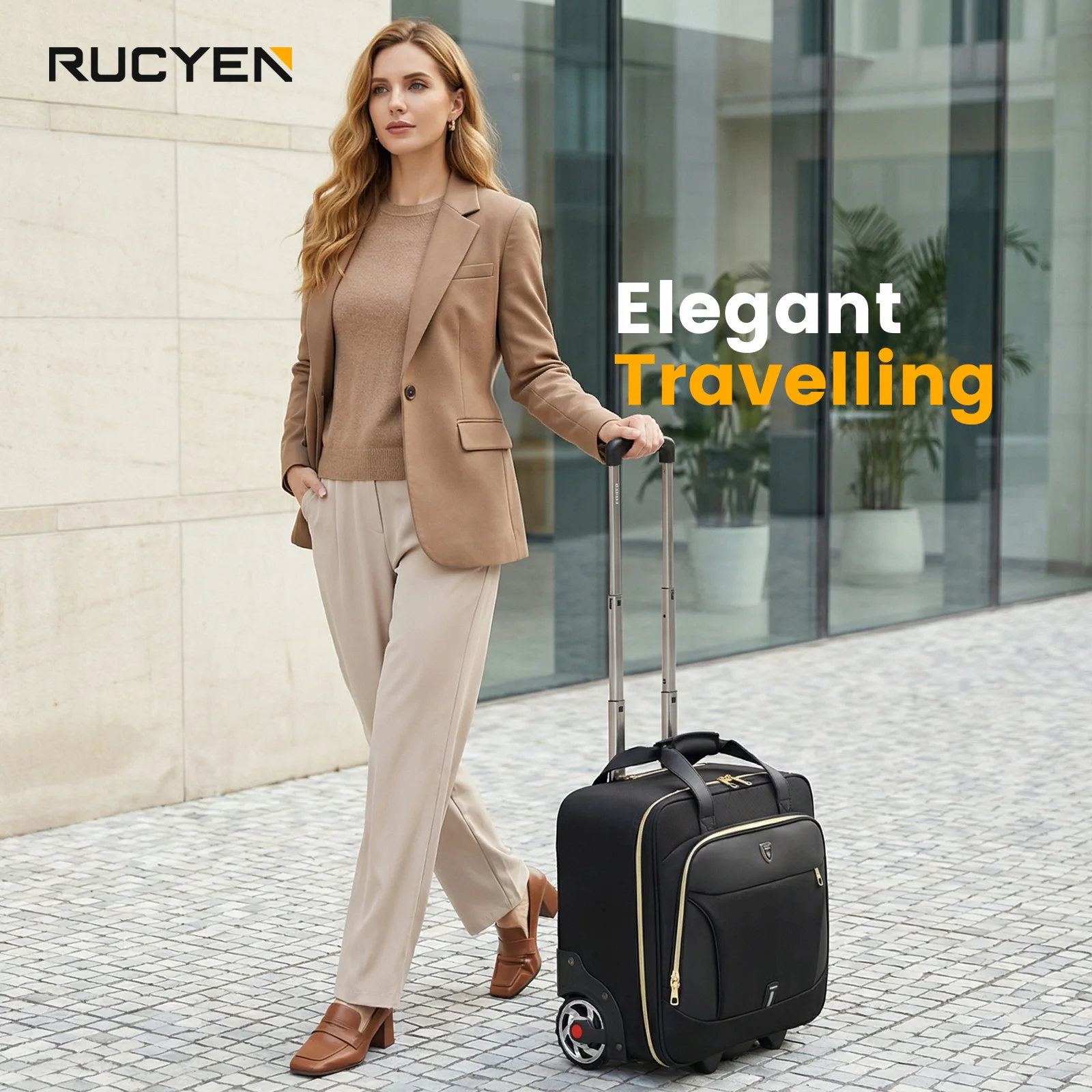 18 Inch Rolling Briefcase Large Capacity Laptop Case Briefcase Wheeled Luggage Bag Suitable For Business Travel Work Waterproof