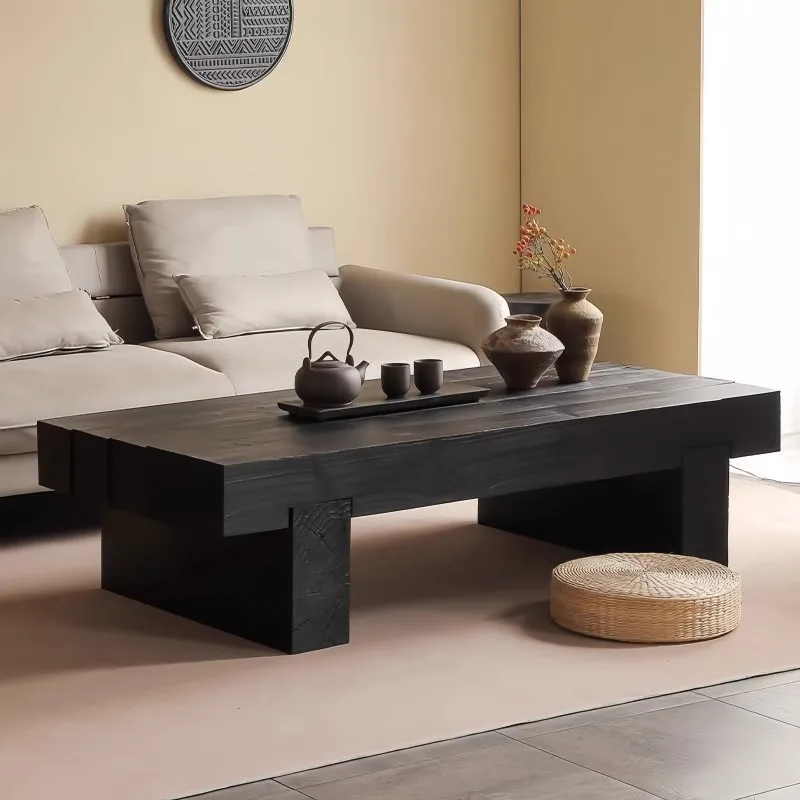 Wabi Sand wind solid wood coffee table modern simple living room household rectangular tea table