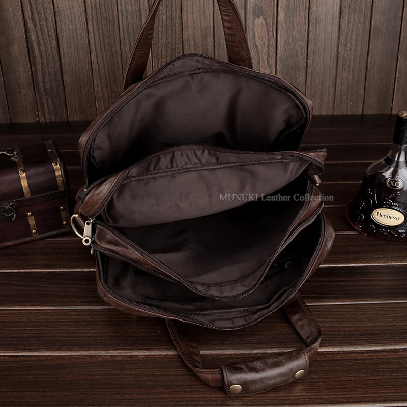 Luxury Genuine Leather Briefcase Men business Bag portfolio Male Laptop Briefcase Leather Office Bag Tote Messenger bag Shoulder