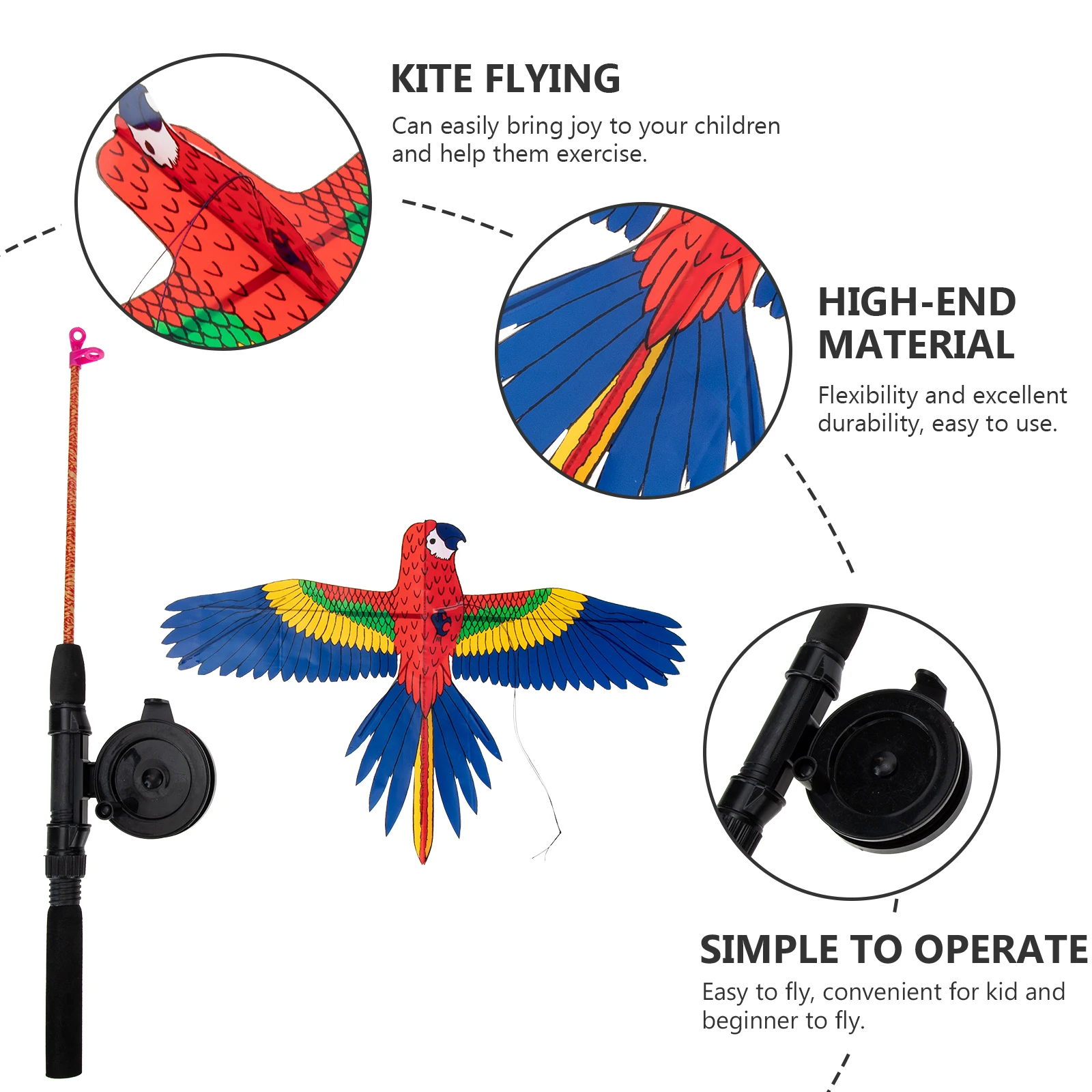 

Fishing Rod and Kite Kites Outdoor Flying Toys Miniature for Adults Cartoon Baby