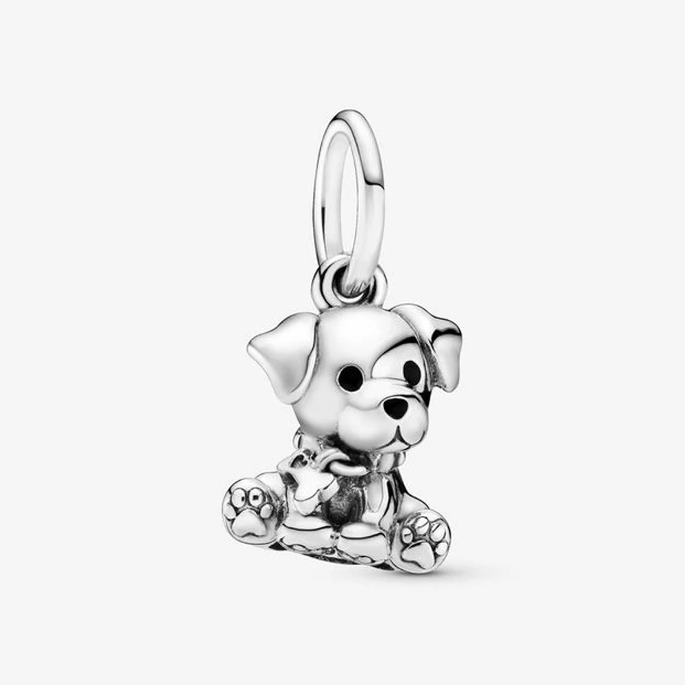 NEW Silver Color Charm Beads Are Suitable For  Bracelet Necklace Cat Puppy Love Female Diy Jewelry Charm