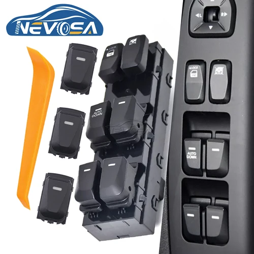 NEVOSA 93576-2S000 93571-2S050 interruptor de ventana izquierda botón de pasajero para Hyundai Tucson ix35 2010 2011 2012 2013 2014 93580-2Z000