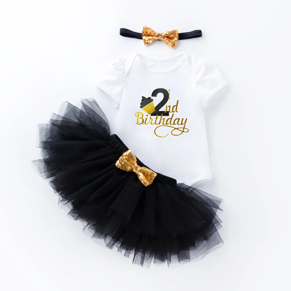 عيد الميلاد الثاني ارتداءها توتو مع مجموعة عصابات رأس طفلة عيد ميلاد الزي فتاة القمامة رقيق حفلة توتو صورة تبادل لاطلاق النار ملابس الصيف