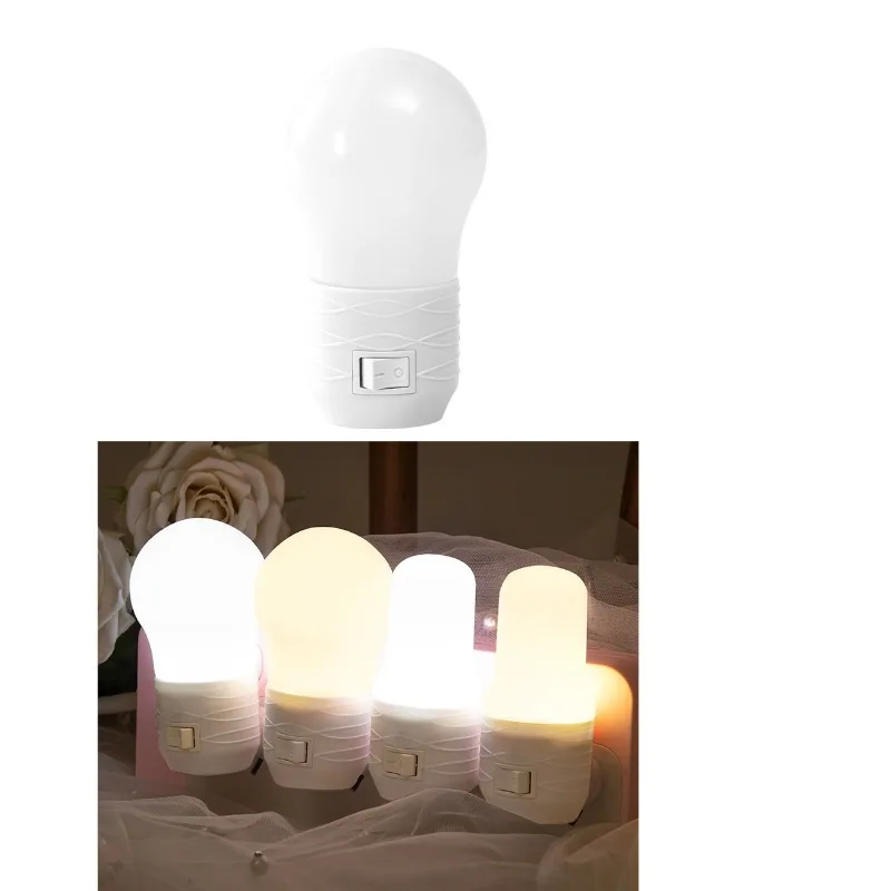 Luz LED de noche enchufable para bebé, luz de dormir de ojo de enfermería, luces de enchufe de dormitorio de 2 colores, ahorro de energía, lámpara de pasillo, balcón