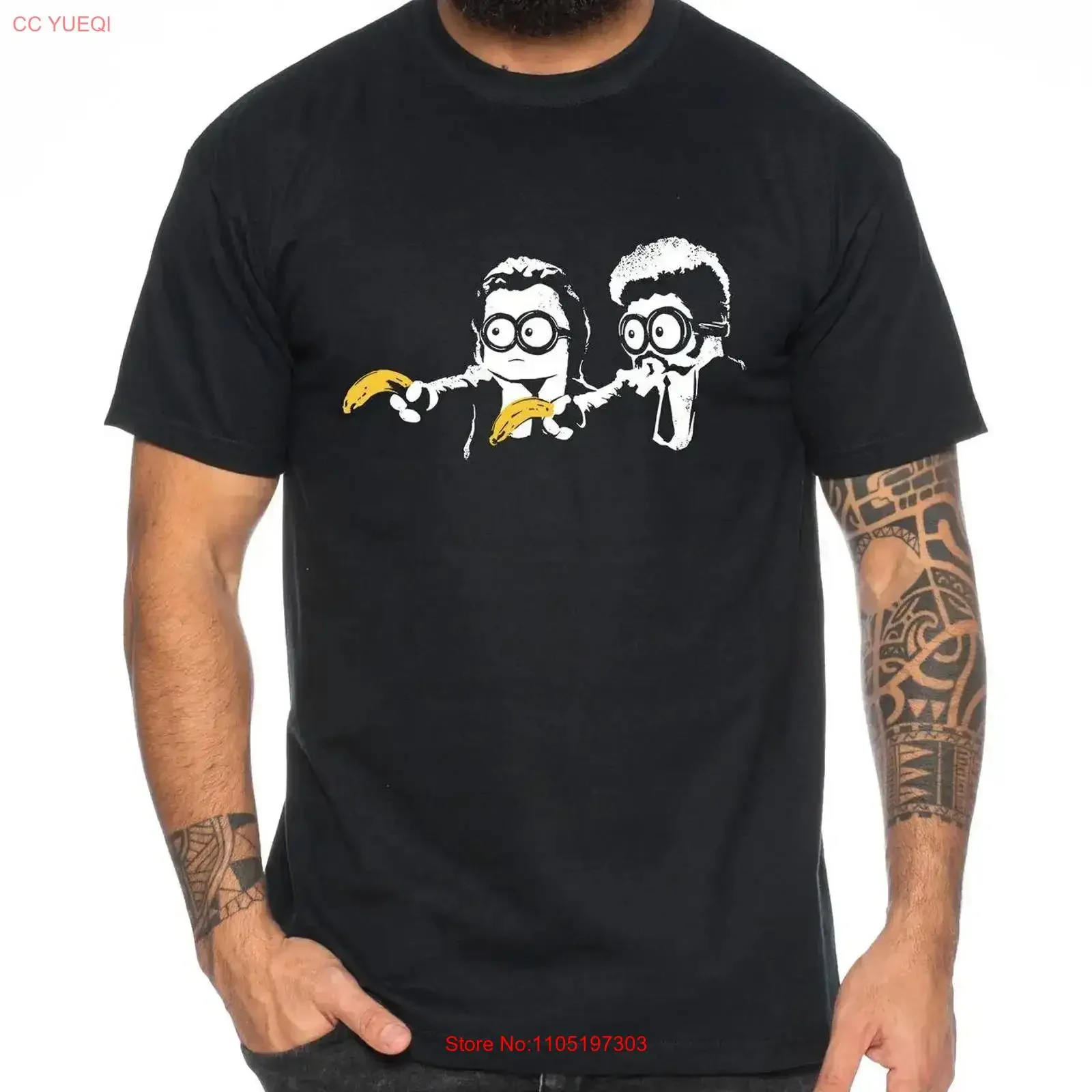 

Pulp Banana Mens T Shirt Cool Fiction Funny Fun vintage Washed Stretched Stylish fashion Top For Everyday Wear Breathable