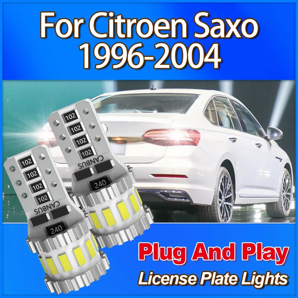 

194 168 T10 W5W Подсветка номерного знака 6000K Маленькие фонари 3400LM для Citroen Saxo 1996 1997 1998 1999 2000 2001 2002 2003 2004